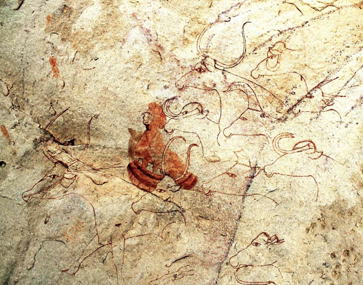 Iheren-style painting of domesticated oxen discovered in Tassili n'Ajjer. © Jean-Loïc Le Quellec