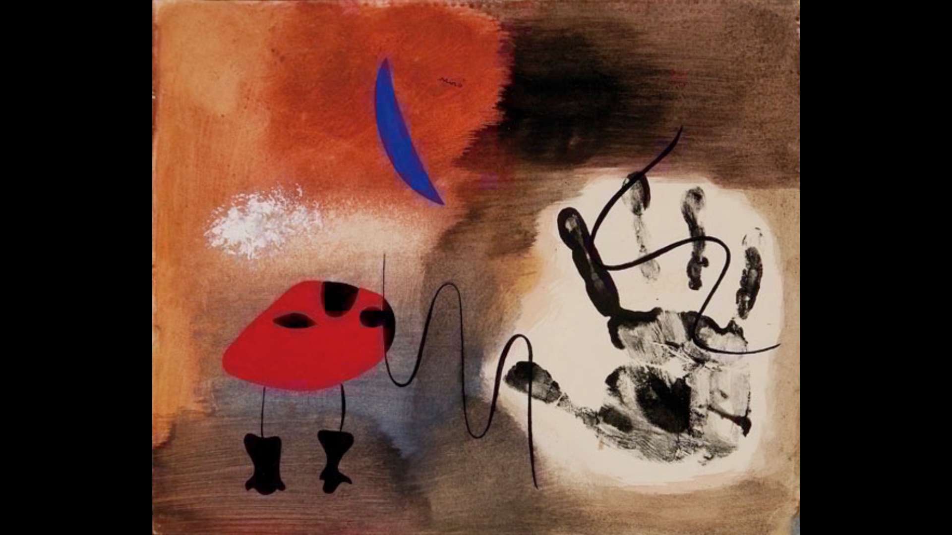 “Apparitions”, gouache on paper by Juan Miro, dated August 29, 1935. (Private collection).